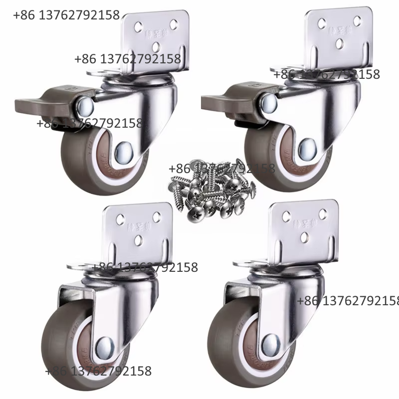 Furniture Hardware - 4 Adet Yumuşak Kauçuk Sessiz Döner