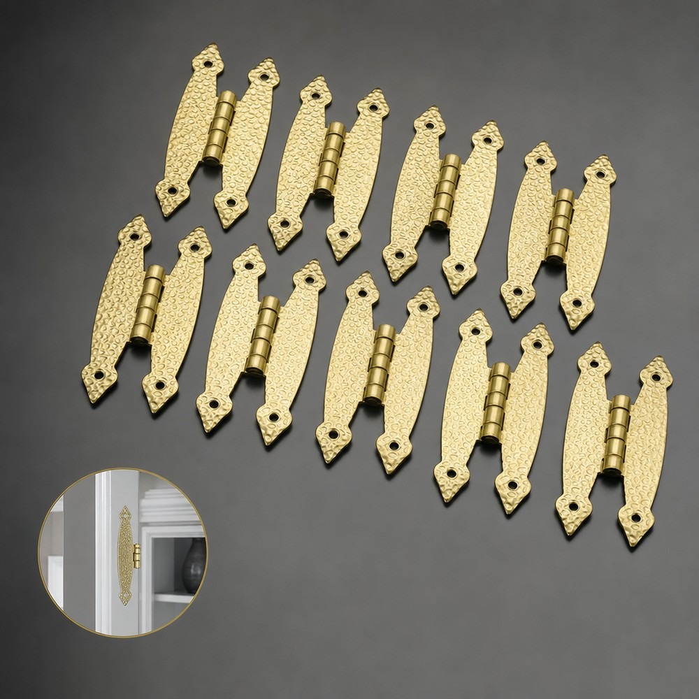 Furniture Hardware Brass - 10 Adet Gömme Montajlı Dolap Menteşeleri,