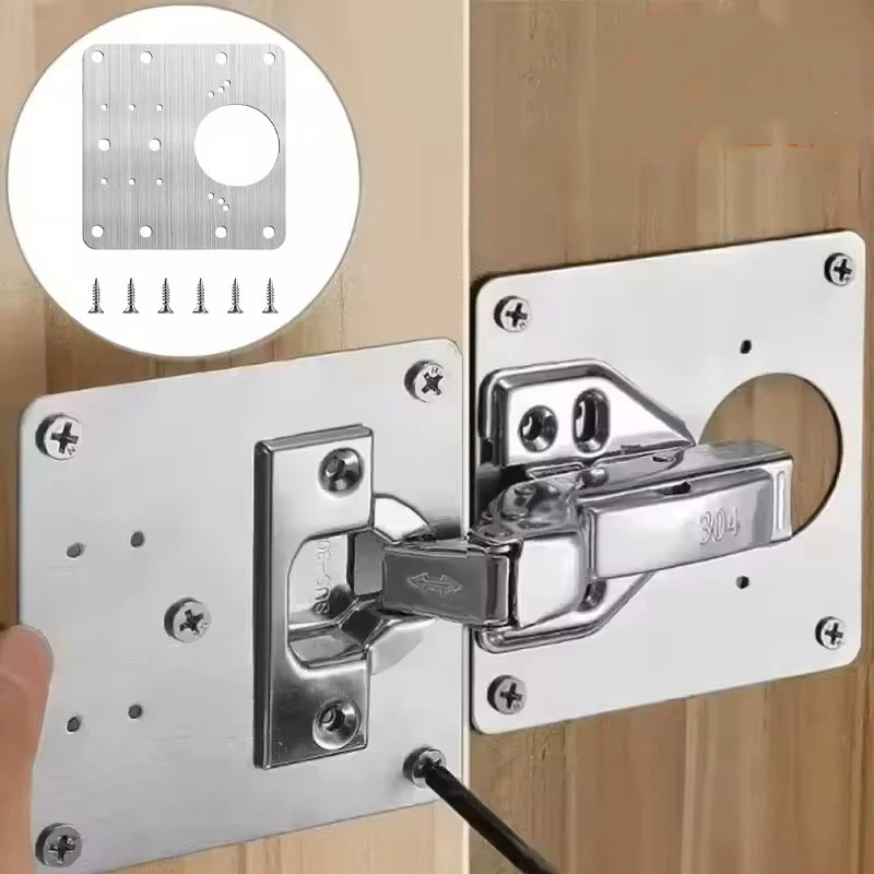 Furniture Hardware Repair - Paslanmaz Çelik Dolap Menteşe Tamir Plakası