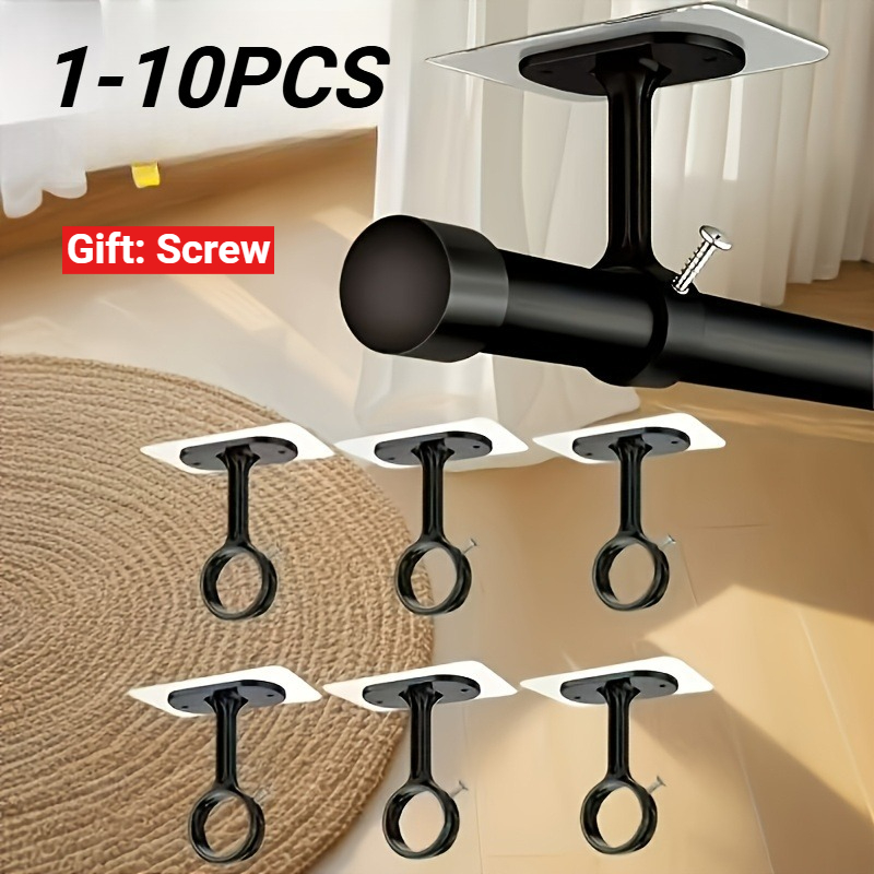 Furniture Hardware Accessories - Deliksiz Tavan Perde Çubuğu Braketi, Ağır