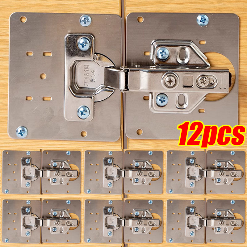 Furniture Hardware Repair - Dolap Menteşe Tamir Plakaları Seti Paslanmaz