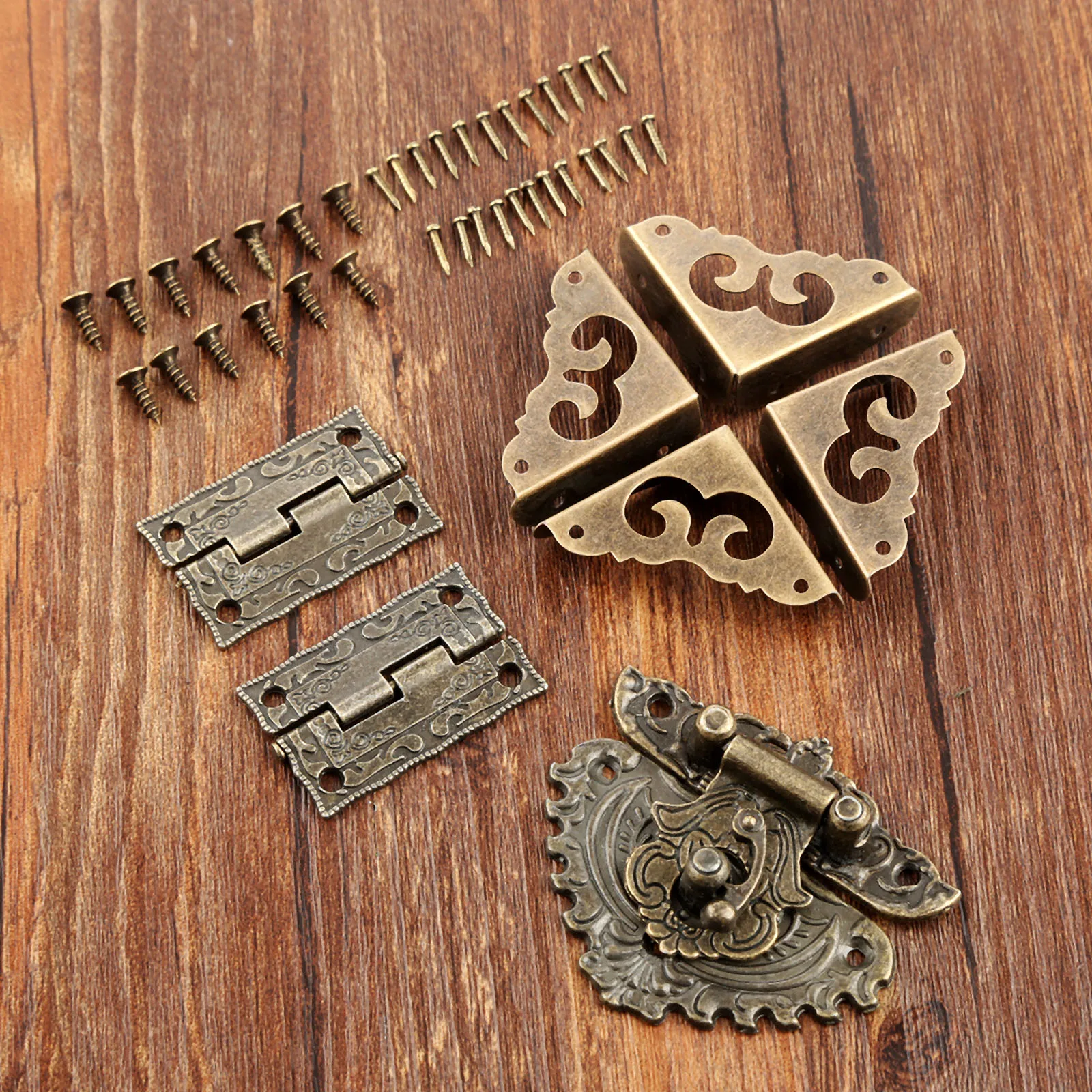 Furniture Hardware Antique - 7 adet/takım antik bronz asma kilit