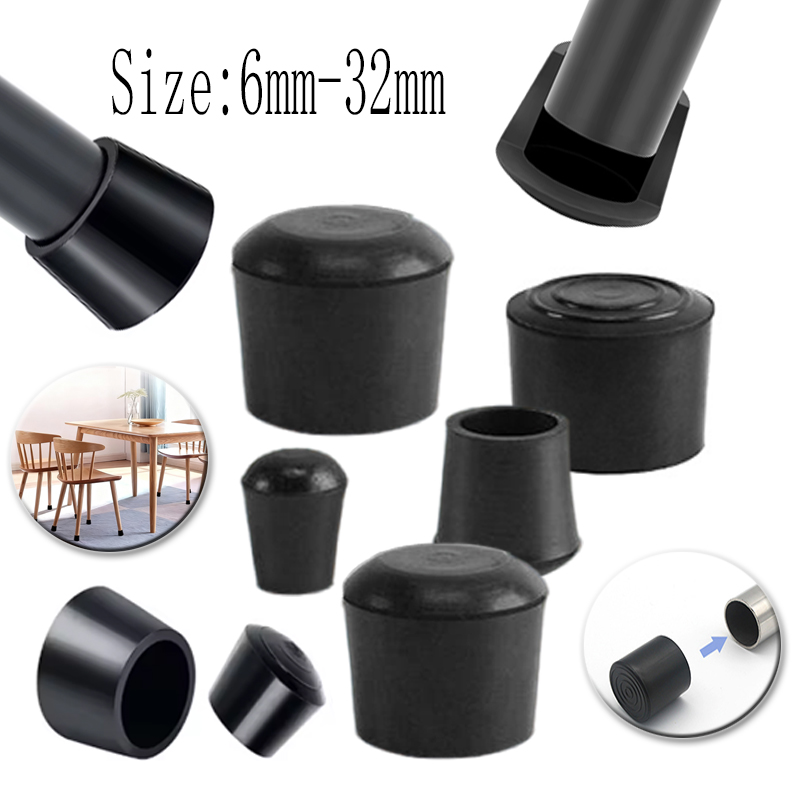 Furniture Hardware Feet - Yuvarlak Kauçuk Sandalye Ayak Pedi 6/7.5/9/10/12-32mm