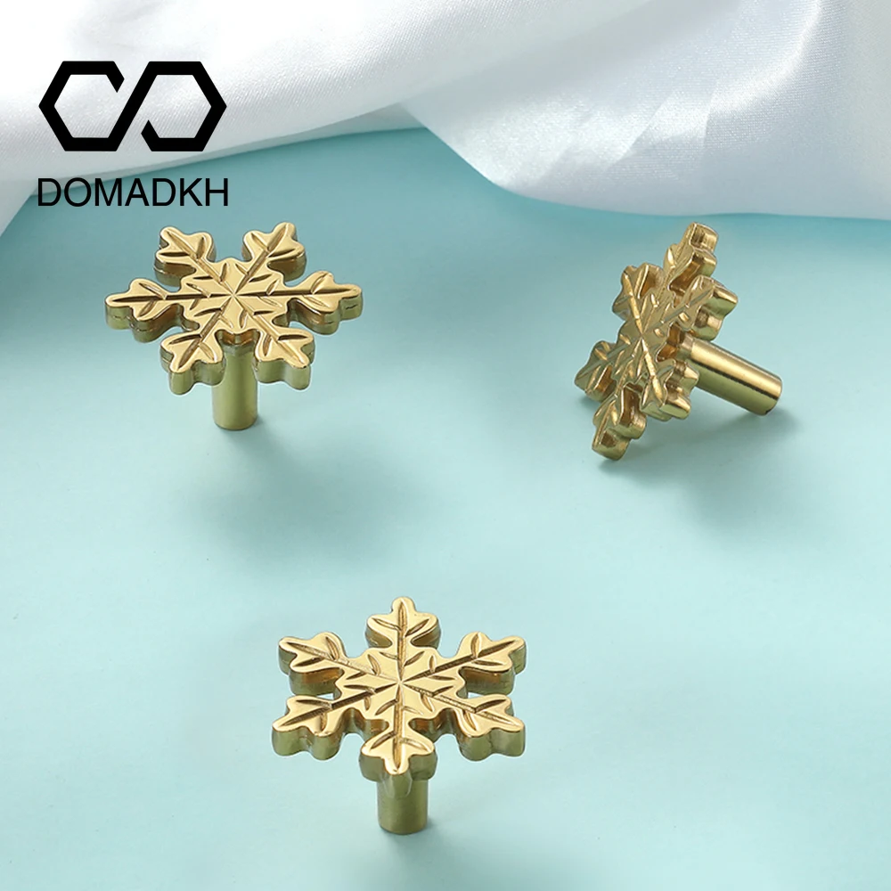 Unique Furniture Hardware - Kar tanesi pirinç dolap kapı kolları