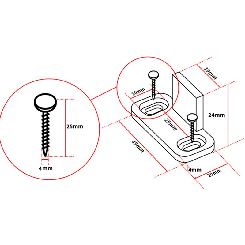 Furniture Hardware Accessories - 2 adet sürgülü zemin kılavuzu sürgülü